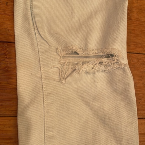 American eagle Outfitters stretch white jeans sz 0 short petite distressed - Picture 7 of 16